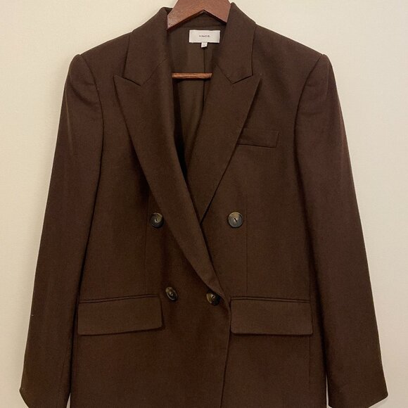 Vince Double-Breasted Blazer in Hickory, Size 6, Excellent Condition - Picture 4 of 12